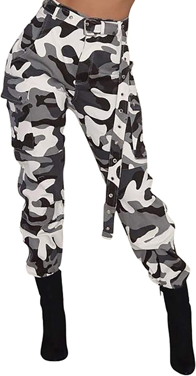 Army Fatigue Pants for Women, High Waisted Camo Pants for Women, Cargo Camouflage Pants for Women