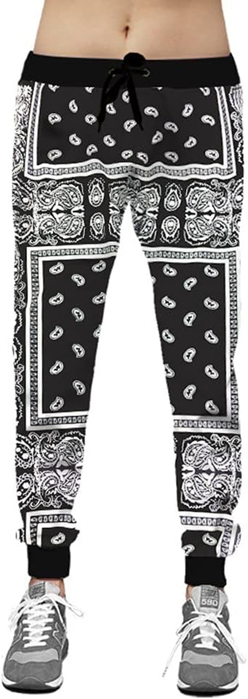 Unisex Fashion Man Skateboard Bandanas Pants Womens Loose Hip Hop Swag Bandanas Joggers Pants for Men'S Black,Small