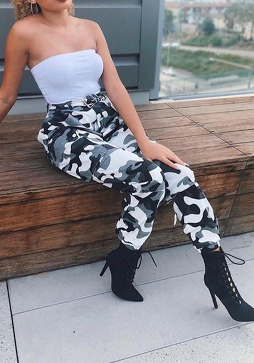 Army Fatigue Pants for Women, High Waisted Camo Pants for Women, Cargo Camouflage Pants for Women