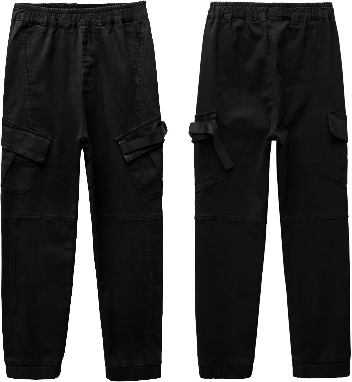 Boys Cargo Pants Cotton Casual Pants Elastic Waist Hiking School Uniform Sweatpants Joggers
