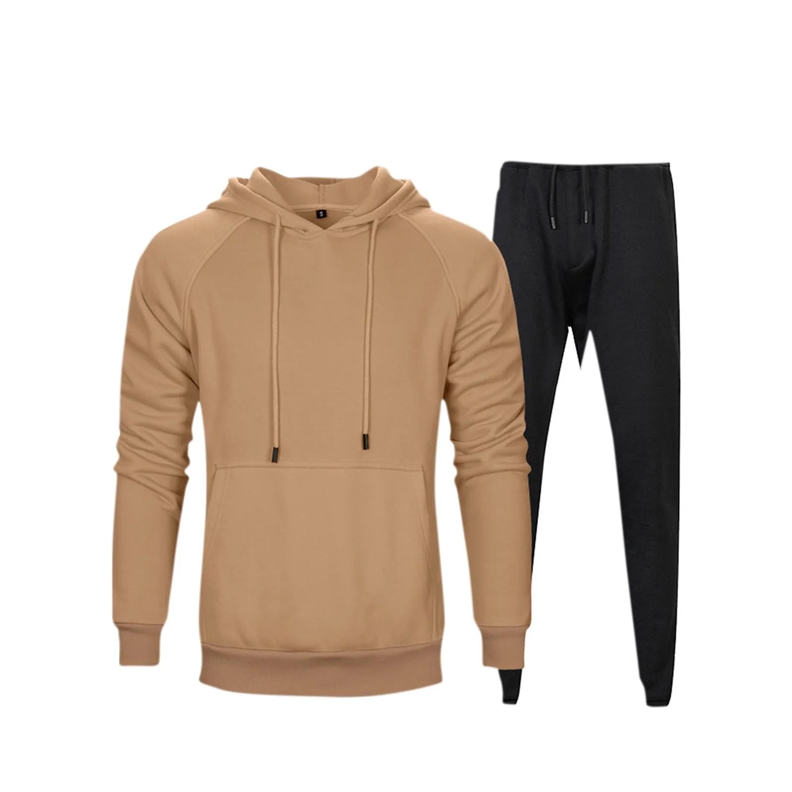 Mens Hooded Tracksuits with Fleece Lined Sweatsuits for Men Long Sleeve Solid Pullover and Sweatpants Warm up Jogging Suit 2 Piece on Sale