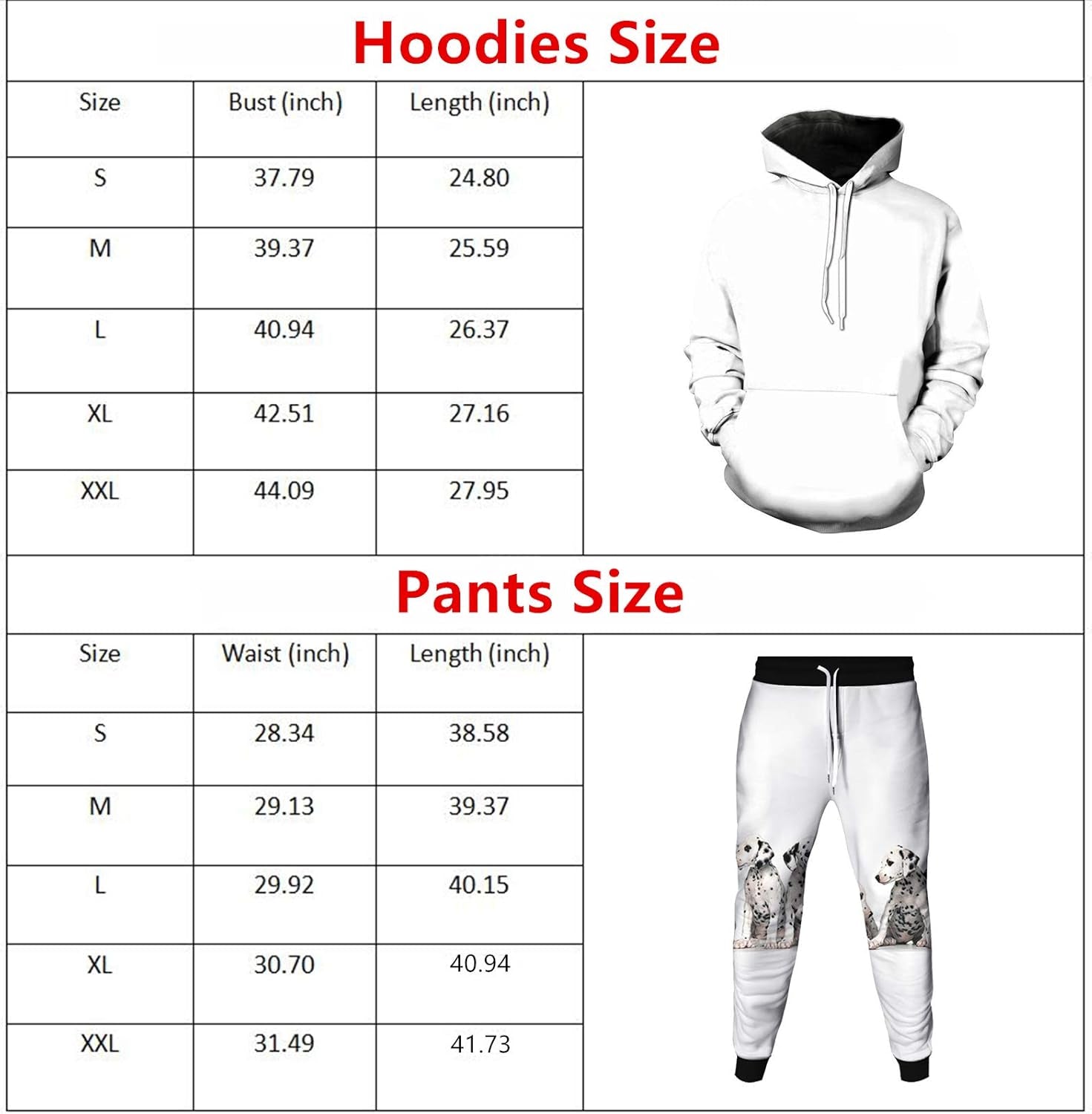 Unisex Wolf Hoodie and Pants 3D All over Printed Tracksuit Jogger Set 301-400-05-YK2JT L