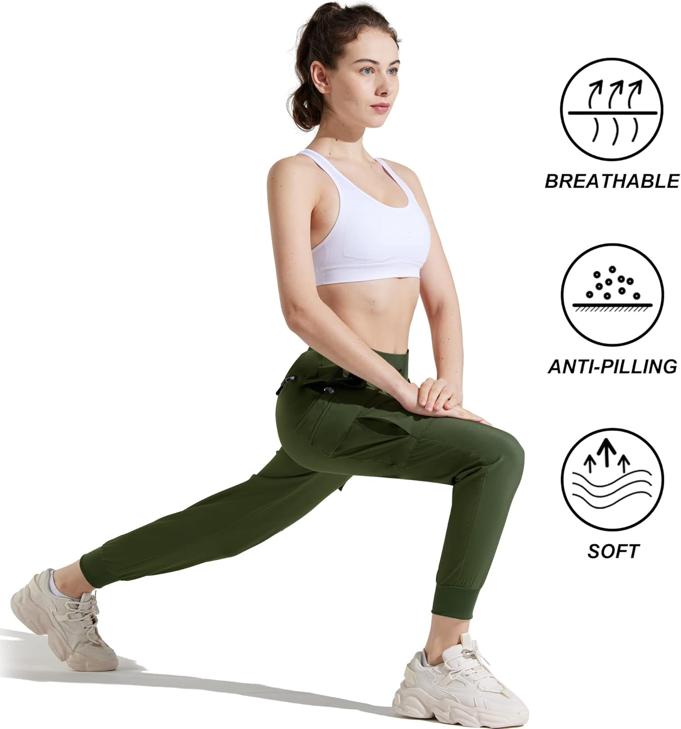 Cargo Pants Women Joggers for Women Hiking Pants Women Summer Pants Women Lounge Pants Women Green M