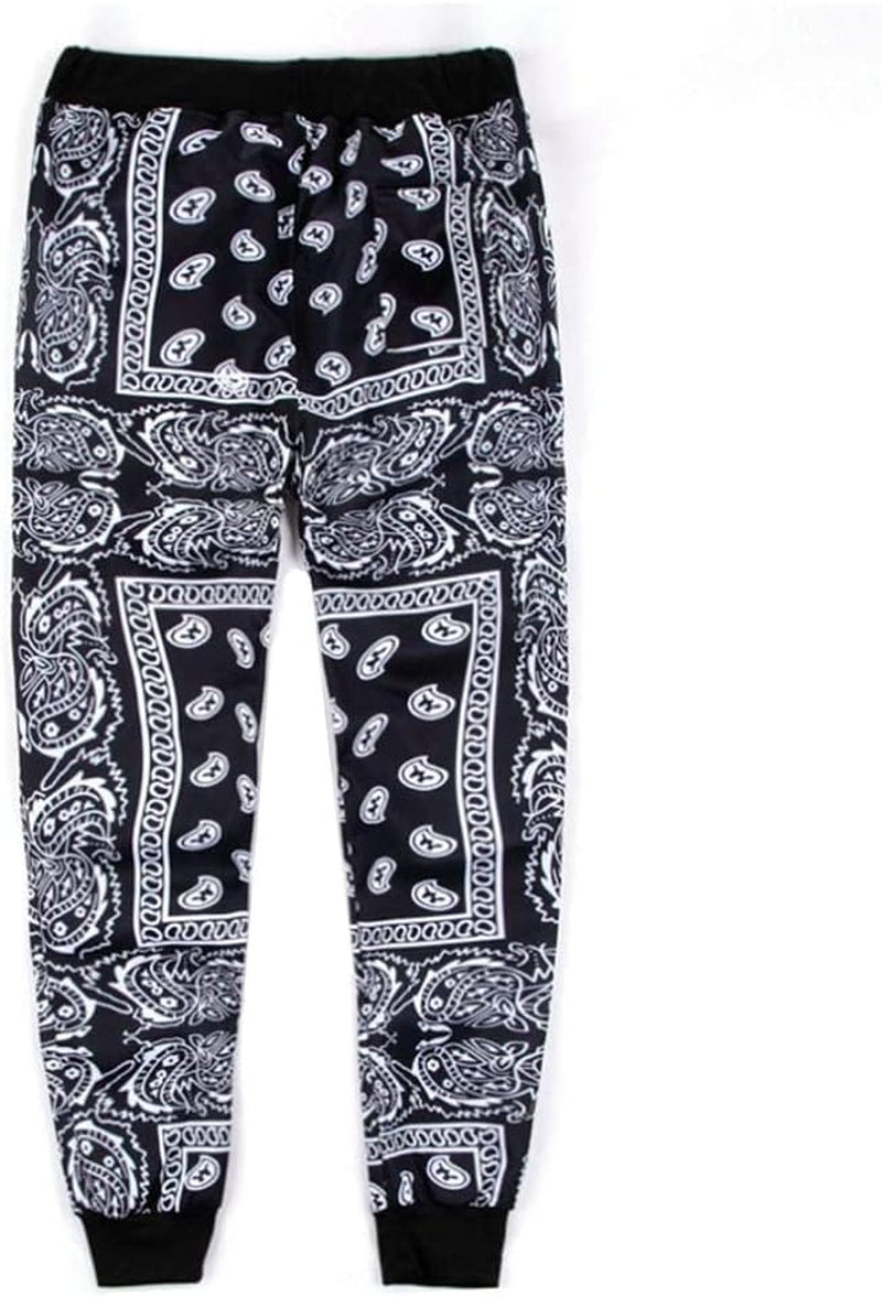 Unisex Fashion Man Skateboard Bandanas Pants Womens Loose Hip Hop Swag Bandanas Joggers Pants for Men'S Black,Small