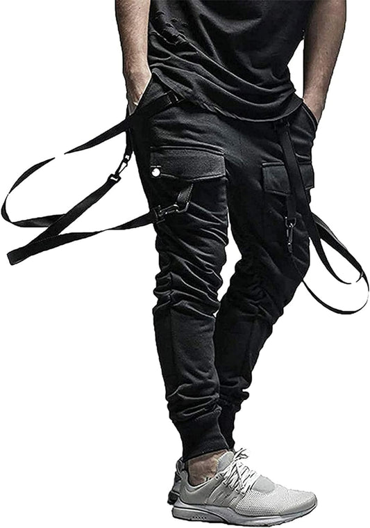 Men'S Futuristic Clothing Cargo Joggers Baggy Pants Gothic Techwear Streetwear Hip Hop Pants Cargo Pants for Men