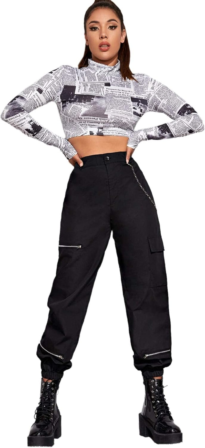 Women'S High Waisted Jogger Pants Solid Outdoor Cargo Pants