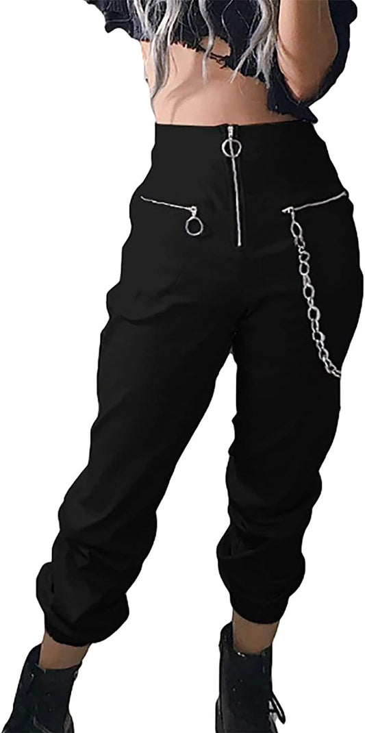 Drawstring Sweatpants Women Sprot Jogger Casual Long Pants Pocket Baggy Cinch Bottom Print Trousers