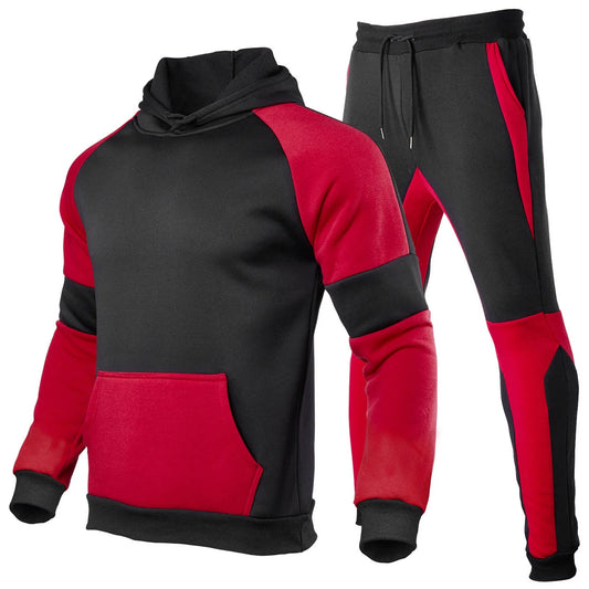 Men Sets Outfits 2 Piece Sweatpants Fashion Men'S Color Matching Casual Sportswear Hoodie Jogging Sweatpants Suit Long Sleeve Jogging Sports Suit
