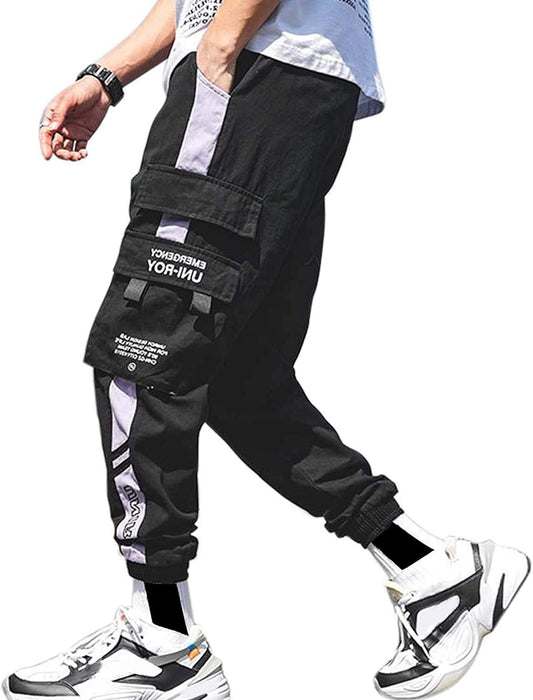Men'S Streetwear Joggers Casual Sports Pants Baggy Casual Techwear Hip Hop Sweatpants Black Cargo Pants for Men