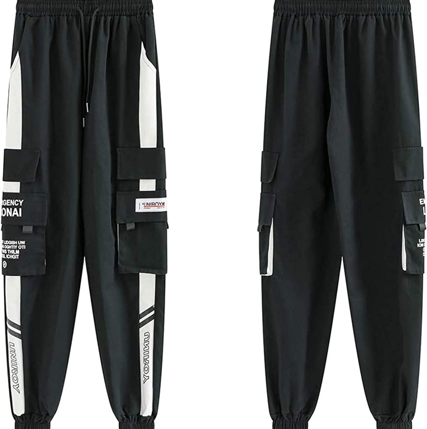 Men'S Streetwear Joggers Casual Sports Pants Baggy Casual Techwear Hip Hop Sweatpants Black Cargo Pants for Men