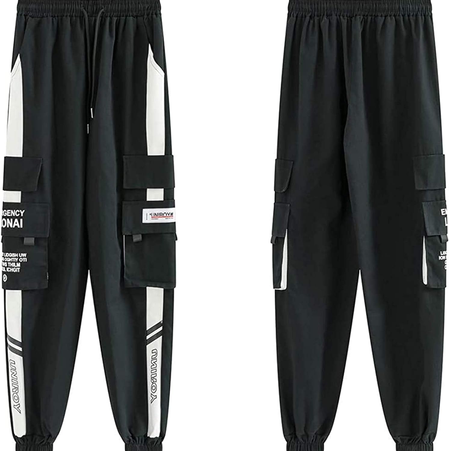 Men'S Streetwear Joggers Casual Sports Pants Baggy Casual Techwear Hip Hop Sweatpants Black Cargo Pants for Men