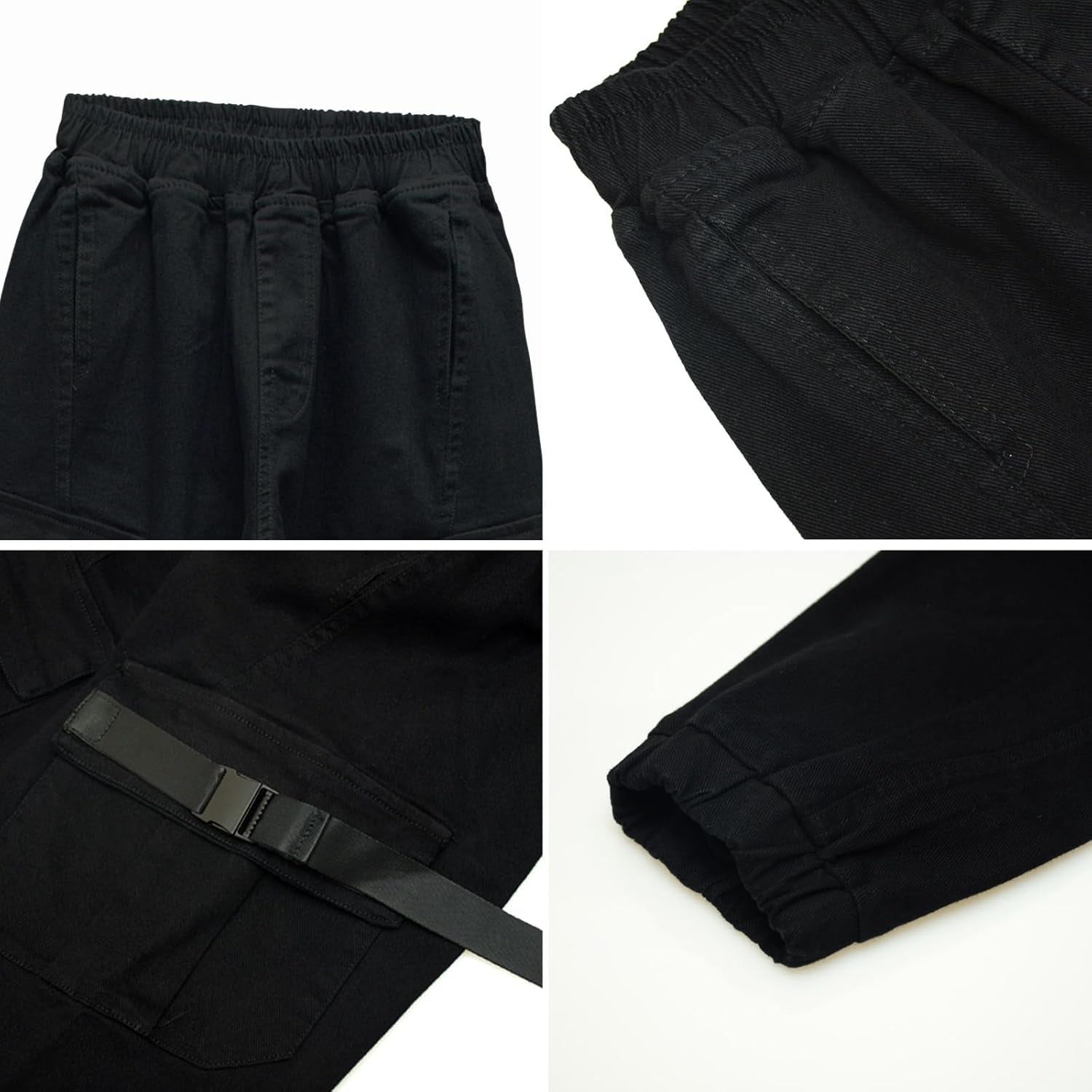 Boys Cargo Pants Cotton Casual Pants Elastic Waist Hiking School Uniform Sweatpants Joggers