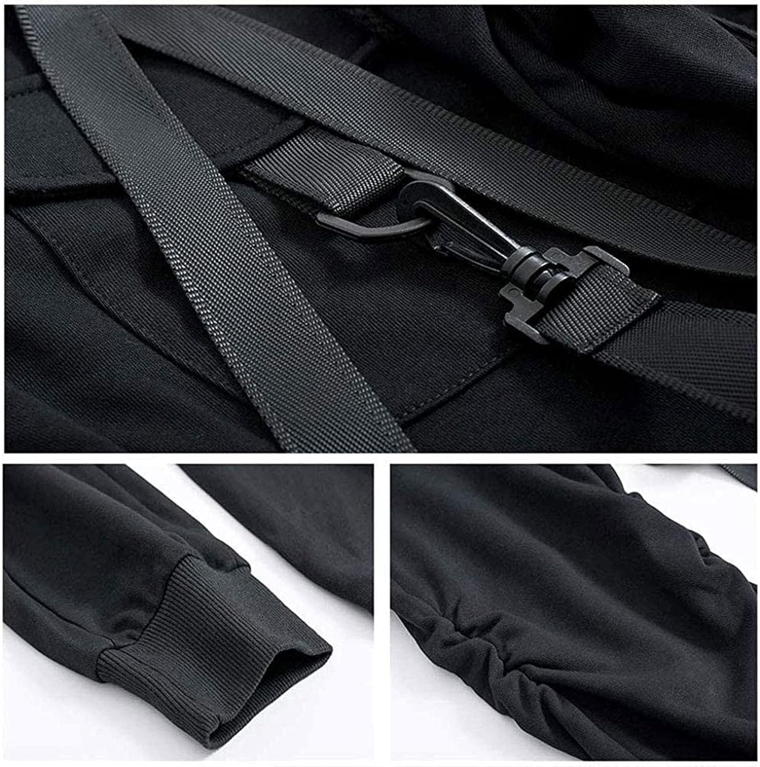 Men'S Futuristic Clothing Cargo Joggers Baggy Pants Gothic Techwear Streetwear Hip Hop Pants Cargo Pants for Men